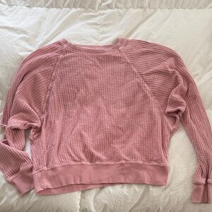 Time and Tru Blush Pink Thermal Waffle Weave Top XS